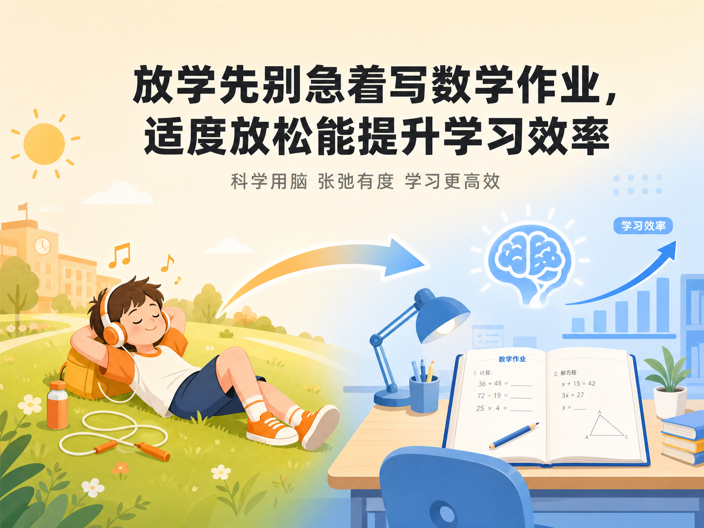 放学先别急着写数学作业,适度放松能提升学习效率